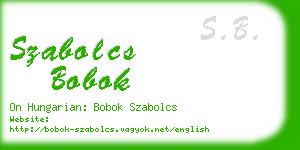 szabolcs bobok business card